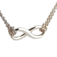 【Tiffany&amp;Co. 蒂芙尼】925純銀Infinity 無限符號系列雙鍊項鍊