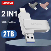 Lenovo 2TB 128GB Lightning Pen Drive USB 3.0 OTG USB Flash Drive For Iphone ipad Android 1TB Pendrive 2 in 1 Memory Stick for PC