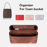 Satin Handbag Organizer for Coach Town Bucket Large-capacity Inner Bag Accessories for handbags Divider Travel Makeup Bag Insert