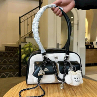 Chio 2nd - Tặng Charm - Bᶖgsize Chio Canva Phối Da Đeo Vai Vintage byhalinh