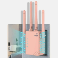 1200Mbps Wireless WiFi Extender with WAN/LAN Port Dual Band 2.4GHz/5.8GHz WiFi Internet Booster 360° Coverage for Home