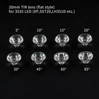 5/10/15/20/30/45/60/85degree 20MM TIR lens ,flat style, for 3535 LED (xp,sst20,LH351D,etc)