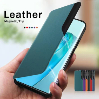 For Samsung Galaxy S23 Ultra Case Flip Smart View Leather Cover Samung Sumsung S 23 Plus S23Ulta S23+ Magnetic Book Stand Coque