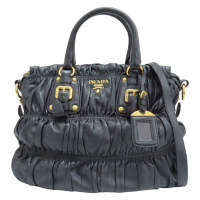 【二手名牌BRAND OFF】PRADA 普拉達 黑色 皮革 兩用包 BN1336