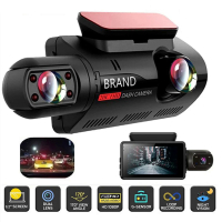FHD 3.0นิ้ว Cam 1080จุด Night Vision ที่จอดรถการตรวจสอบเลนส์คู่รถ DVR กล้องใหม่ Dash Cam Dual บันทึกมินิบันทึกวิดีโอ Dash G-Sensor DVR กล่องดำ