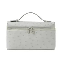 [12.12 Dealcember] Loro Piana Extra Pocket L19 Ostrich Leather Deep Ice Shw White