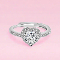 COD Bentuk hati yang baru, mosangstone, cincin seorang wanita yang tidak saling memberi hadiah ring 