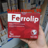 ( Chính hãng ) FERROLIP hộp 20 gói giúp bổ sung sắt sinh học giúp hấp thụ tối đa