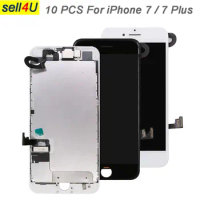 10 PCS/lost For iPhone 7 7 plus LCD screen,display touch screen complete with front camera earpiece speaker assembly repalcement