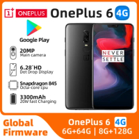 Oneplus 6 Mobile Phone 4G LTE 6.28" 8GB RAM 128GB Dual SIM Card Full Screen Snapdragon 845 Original used phone