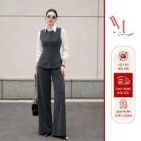 YM Concept Set 2 Món Áo Gile + Quần Suông Phù Hợp Công Sở & Dạo Phố Set Bộ Quần Ống Suông Sang Chảnh