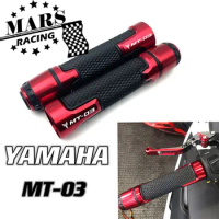 For YAMAHA NEW MT-03 MT03 mt03 Motorcycle Accessories 22mm Hand Grips Rubber Gel Handle Grip Handlebar MT03 logo