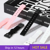 Resin Strap For Casio LRW-200H 14MM Women's Sports Waterproof Black White Pink Replacement Watch Accessories