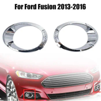 1Pair Front Left/Right Chrome Fog Lamp Bezel Trim Ring For Ford Fusion 2013-16 Fog Light Decoration Ring