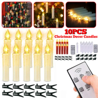 New Years LED Candles Flameless Remote Taper Candles Led Tea Light for Home Dinner Party Christmas Tree Decoration Lamp