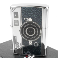 【Zippo】日系~古董相機蝕刻圖案設計打火機(黑色款)