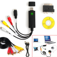Penukar VHS ke DVD, USB2.0, Kit merakam video, dengan Kabel RCA, Peranti merakam video, Penyambung S