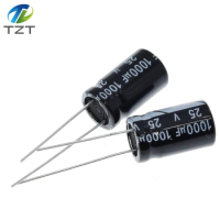 DIYTZT 10PCS Electrolytic capacitors 25V 1000UF 1000UF/25V 10 * 17MM