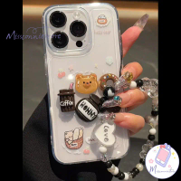 Ốp Lưng Cho Oppo A38 A58 A3X A18 A15 A60 A7 A54 A17 A57 A12 A5 A16 A16 A5s Vỏ Búp Bê 3D Bear Coffee 