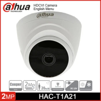 Dahua HAC-T1A21 2MP HDCVI Eyeball Dome CCTV Camera Indoor IR 20m HAC-T1A21P CVI/CVBS/AHD/TVI Switchable BNC Port Plastic Casing