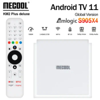 Mecool KM2 Plus Deluxe Android 11 Smart TV Box Amlogic S905X4 1000M 4K ATV BOX 5G WiFi 6 Dolby Audio Media Player