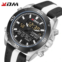 KADEMAN Casual Sport Watches for Men Top Brand Luxury Military Leather LED Digital Wrist Watch Man Clock Fashion Wristwatch