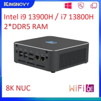Kingnovy 13th Gen Mini Gamer PC S600 Intel i9 13900H i7 13800H Windows 11 2*DDR5 2*NVMe 2.5G LAN 8K NUC Gaming Computers WiFi6