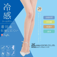 M＆M日本職人 日本製 涼感機能絲襪 防曬抗UV 保濕除臭(機能襪 美腿 透膚 腳尖透明 耐久)