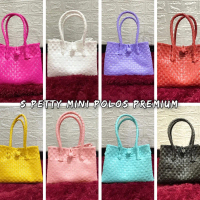 Tas Anyam Miniqu Polos Petty Kecil Jali Tempat Hp Make Up wanita