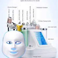 12 IN 1 Oxygen &amp; Water Jet Peel Facial Machine Photon Hydra Dermabrasion RF Bio-lifting Spa Microdermabrasion Facial Device
