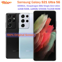 Samsung Galaxy S21 Ultra 5G G998U1 128G/256G/512GB ROM Octa core Snapdragon 888 6.8" 108MP eSim 12G/16GB RAM Original Cell Phone