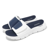 【SKECHERS】拖鞋 Go Walk Flex Sandal-Sandbar 男鞋 白 藍 避震 回彈 涼拖鞋(229204-WNV)