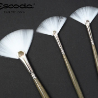 Escoda Perla 4233 Fan Fishtail Brush, Made with White Toray Filament, Designed for Watercolor &amp; Acrylic Painting. Art Supplies