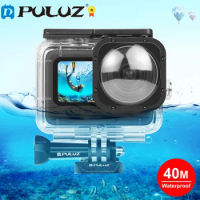 PULUZ 40m Waterproof Housing Protective Case with Buckle Basic Mount &amp; Screw for GoPro HERO10 Black / HERO9 Black Max Lens Mod G