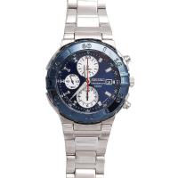 SEIKO CRITERIA 三眼計時賽車腕錶(SND683P1)-藍/42mm