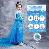 Frozen Children's Princess Dress Elsa Queen Girl's Dress Spring Summer Elsa Elsa Tulle Tail Dress