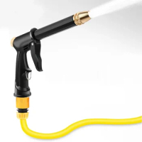 Car high-pressure car wash water gun new copper-plated nozzle thickened long rod dual-purpose high-pressure gun pressure washer