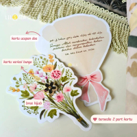 Kartu Ucapan Doa Pengantin + Bross Hijab Flower Edition