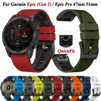 26 22MM Watchband For Garmin Fenix 6X Pro Epix2 3HR Instinct 2X Fenix7 7X Silicone Quick Release Watch Easyfit Wrist Band Strap