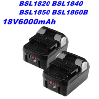 18V 4Ah 6Ah Li-Ion BSL1830B Replacement Battery for HITACHI BSL1820 BSL1840 BSL1850 BSL1860B Power Tools Batteries