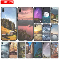 JURCHEN Ultra-thin Silicone Case For Huawei Y7 Pro 2019 Cover Fashion Print Back Cover For Huawei Y7 Pro 2019 Phone Case Funda