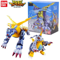 Bandai Genuine Digimon Adventure Anime Figure Metal Garurumon Action Figure Toys for Boys Girls Christmas Gift Collectible Model