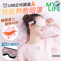 【MY LIFE 漫遊生活】USB定時調溫智能熱敷眼罩-舒享款(3檔控溫 30分鐘定時)