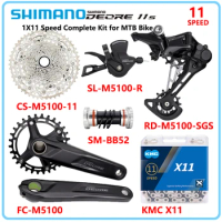 SHIMANO Deore M5100 1X11 Speed Groupset for MTB Bike FC-M5100 Crankset RD-M5100 Rear Derailleur Kits 51T Cassette MT501 Bottom