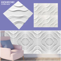 30cm 3D Wall Panel Wavy lines Decor Stone Brick Living Room TV Background Decal Tile Mold 3D wall sticker bathroom kitchen wall