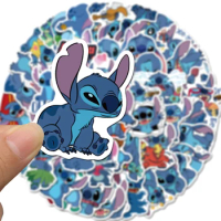50PCS Cute Disney Cartoon Stitch Stickers for Kids DIY Laptop Phone Luggage Guitar Case Funny Graffiti Sticker Toy Decals