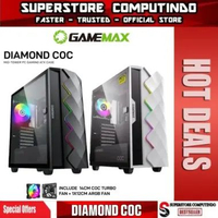 Casing GameMax Diamond COC ATX Gaming PC Case with COC Turbo Fan White