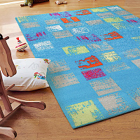 ESPRIT-Zara藍色情境短毛地毯-200x290cm