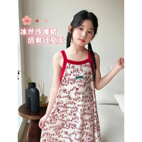 Children's Nightdress Strap Dress Summer Cute Sleeveless Thin New Style Pajamas Girls' Home Dress Gi