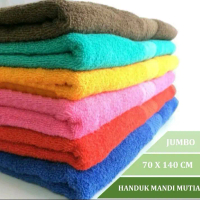 3 Pcs Handuk Mandi Mutia Dewasa Uk 70x140cm Katun Tebal/Lembut